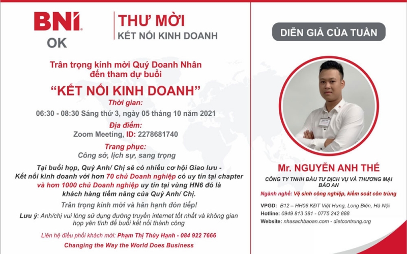 Diễn Giả Nguyễn Anh Thế - Vệ Sinh Công Nghệ - Diệt Côn Trùng - 05/10/2021
