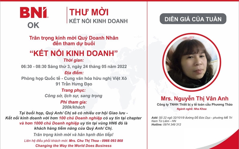 Diễn giả Nguyễn Thị Vân Anh - Nha Khoa - 24/5/2022