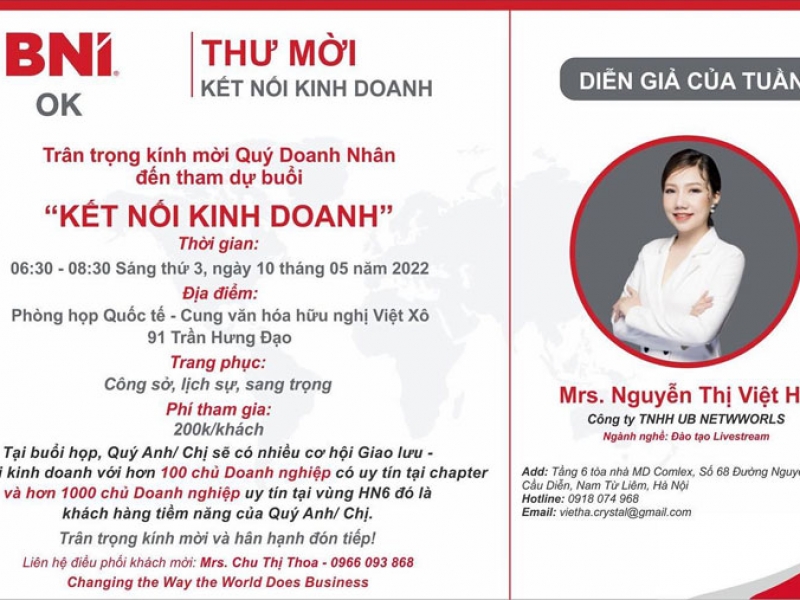 Diễn giả Nguyễn Thị Việt Hà - Đào Tạo LiveStream - 26/4/2022
