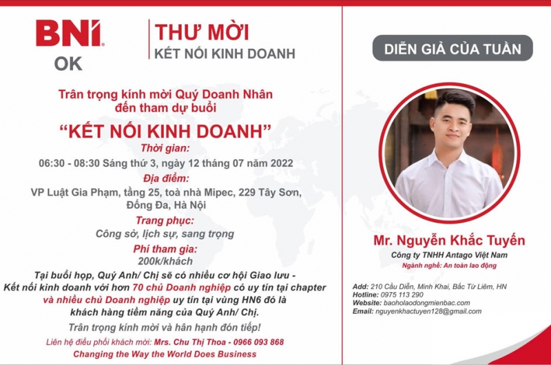Diễn giả Nguyễn Khắc Tuyến - Bảo Hộ Lao Động - 12/7/2022