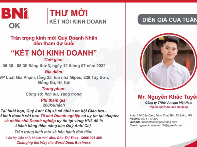 Diễn giả Nguyễn Khắc Tuyến - Bảo Hộ Lao Động - 12/7/2022 Diễn giả Nguyễn Khắc Tuyến - Bảo Hộ Lao Động - 12/7/2022