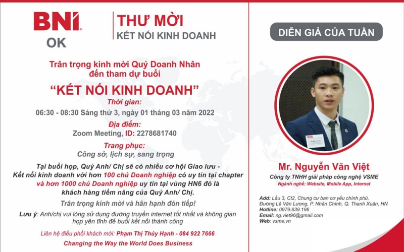 Diễn giả Nguyễn Văn Việt - Thiết kế website, Mobile App - 01/3/2022