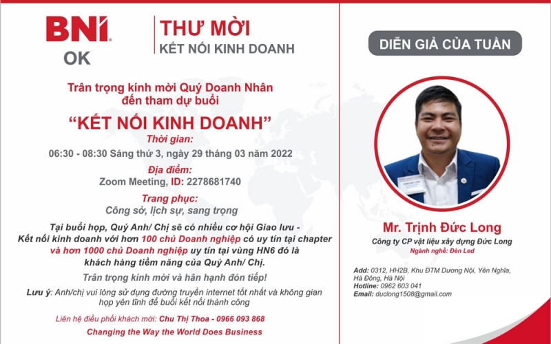 Diễn giả Trịnh Đức Long - Đèn Led - 29/03/2022