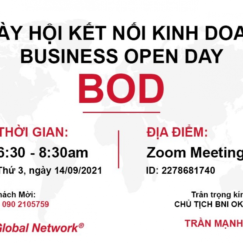 BOD (Business Open Day) - Ngày Hội Kết Nối Kinh Doanh - BNI OK Chapter - 17/09/2021